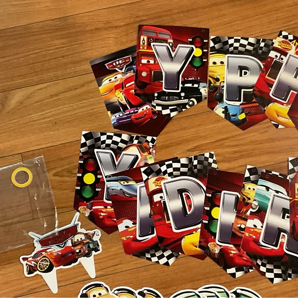 Disney Cars characters birthday banner /cake topper/ cupcakes toppers